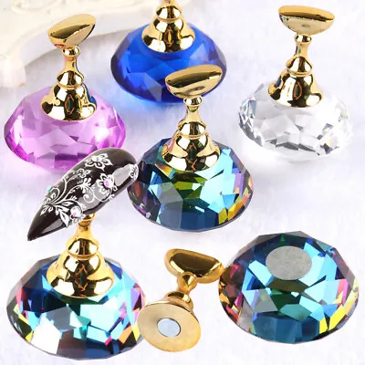 Set Of Magnetic Nail Holder Crystal Nail Art Tips Practice Display Stand Tools • $3.99