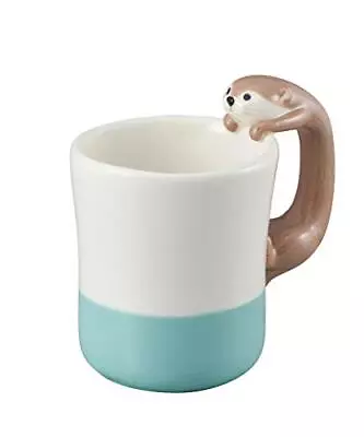 Decole Otter Mug Latte Latte KW-92512 80x117xH112mm Pottery Light Blue Brown • $28.78