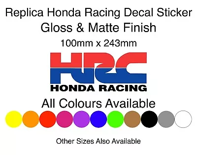 Honda Racing HRC Replica Fairing Bellypan Panel Sticker Decal Pair 100mm X 243mm • £6.25