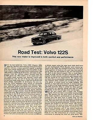 1962 Volvo 122s  ~  Original 2-page Road Test / Article / Ad • $19.95