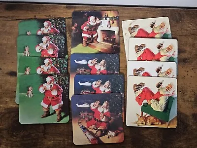 Lot Of 12 Vintage Coca Cola Santa Claus Christmas Drink Coasters Excellent Cond • $6.80