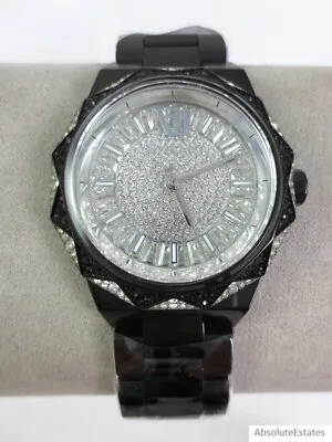 NEW Michael Kors Raquel Pave Black Oversized Crystal Watch MK4692 NIB • $179.99