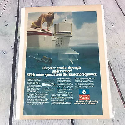 Vintage 1977 Chrysler Marine Boat Motor Print Ad Genuine Magazine Advertisement • $10.49