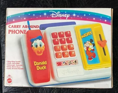Vintage New Disney Donald Duck Carry Around Phone Preschool Toy With Box Mattel • $44.99