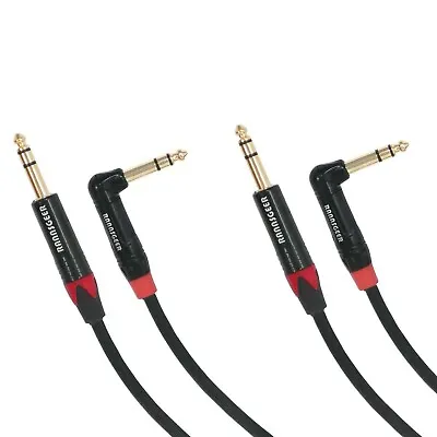 Rannsgeer  2 Pack 1/4  TRS To 1/4  TRS Right Angle Patch Cable (2 Pack) R710xx • $14.95