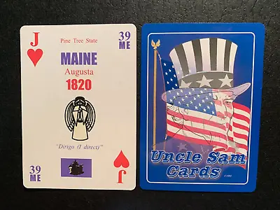 Swap Card UNCLE SAM MAINE JACK OF HEARTS  1991 U.S.A. • $1.79