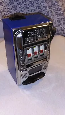 Vintage Waco Slot Machine Bank Working Game Toy 6  Blue Metal $$ Mint Condition • $37.77