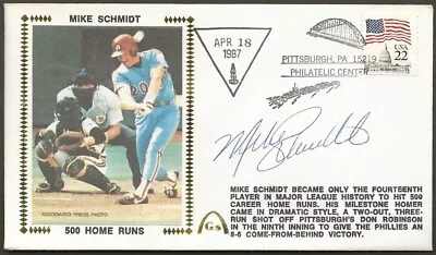 Mike Schmidt Signed 500 Home Runs Gateway Stamp Cachet Philadelphia Phillies • $13.50