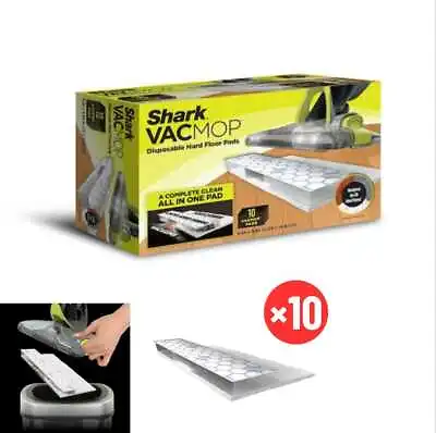 Shark VACMOP Disposable Hard Floor Vacuum And Mop Pad Refills Home 10 Count • $17.75