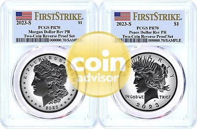 2023 S $1 Morgan & Peace Dollar Reverse Proof  Set PCGS REV PR70 First Strike • $349