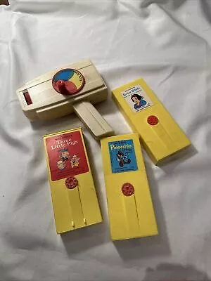 Vtg.  Fisher Price Movie Viewer #460 Works W/Tapes Snow White 3 PigsPinocchio • $24.99