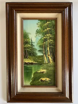 Vtg Oil Painting Expressionist Modernist Landscape 1970s Signed Framed MCM • $65