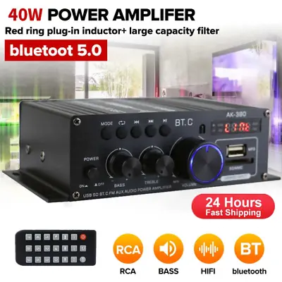 K380 800W Bluetooth Power Digital Amplifier HIFI FM Audio Home Car With Remote • $28.79