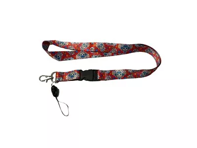 Red Sugar Skull Print Lanyard W/ ID Badge Holder • $15.33