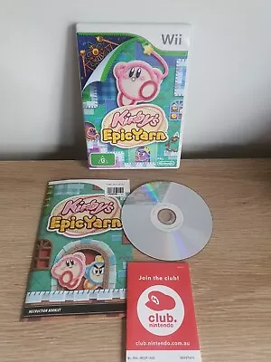 Kirby's Epic Yarn Nintendo Wii Complete Rare AUS PAL Like New Condition  • $85