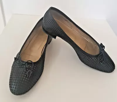 ELIOT ZED Black Leather Ballerina Flats Shoes - 39½/6½ - Cool Chic • £20