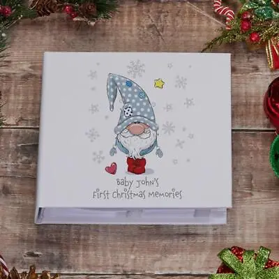 Personalised Baby Boy First Christmas Photo Album With Gnome UV-1133 • £16.99
