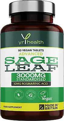 Sage Tablets 3000Mg High Strength For Hot Flushes Night Sweats Perimenopause & • £14.09