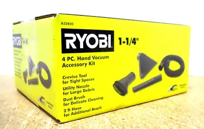 RYOBI A32K05 4 Pc 1-1/4” Hand Vacuum Accessory Kit Crevice Tool Nozzle Hose • $22