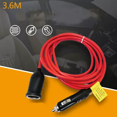 3.6M Car Cigarette Lighter Socket Extension Cable Cord Power Lead Fused Plug 12V • £9.99