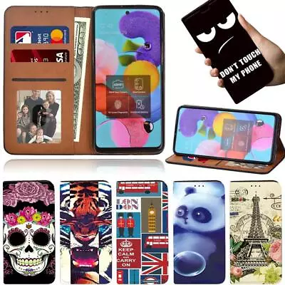 Leather Stand Cover Case --For Samsung Galaxy A10E A20E A40 A41 A50 A50S A70 A71 • £4.43