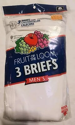 Fruit Of The Loom Men's Briefs XL 42-44 3 Pack. New 2004 Vintage White  • $24.99