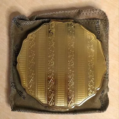 Vintage Stratton Gold Floral Mirror Makeup Compact In Box W/ Sleeve • $10.50