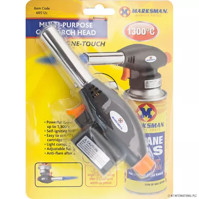 £8.49 • Buy New Multi-purpose Blow Torch Gas Burner Head Butane Bbq Ignition Home Workshop