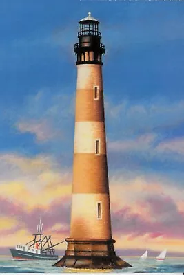 SOUTHEASTERN LIGHTHOUSES -MORRIS ISLAND LIGHT S. CAROLINA-  23c POSTCARD  B1519 • $3.99