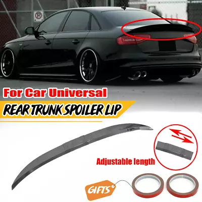 Carbon Look Adjustable Rear Trunk Spoiler Lip Roof Tail Wing For Universal Car • $34.49