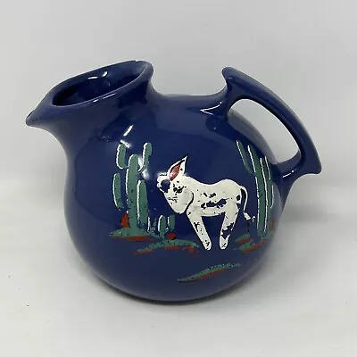 Vintage Fiesta Style Ball Jug Pitcher Donkey Cactus Design Made In USA • $11.99