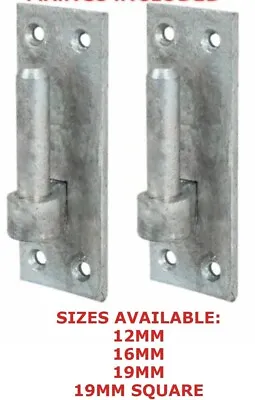 Pair Of Heavy Duty Hook On Plates Galvanised Gate Pin Hinge Bracket Hanger • £10.50