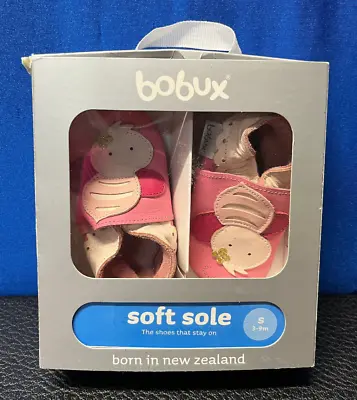 $19.99 • Buy BOBUX Soft Sole Genuine Leather Baby Shoe Newborn Pre-walker 3-9 Mo ROSE BEE
