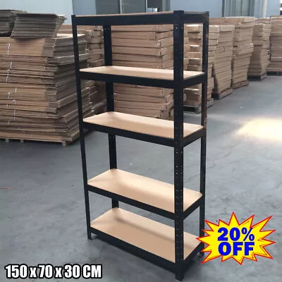 5 Shelf Steel Storage Shelving Heavy Duty Garage Organizer Adjustable Shelves • $60.51