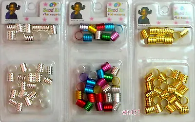 Dreadlocks Metal Hair Beads Cuff Clips Rasta Wrap Braids Plaits Accessories New • £2.69