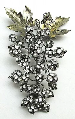 Vtg Huge Gunmetal Grape Berry Cluster Brooch Pendant LAWRENCE VRBA Signed 189j • $365.95