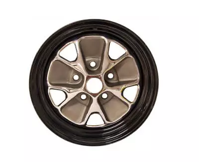 Mustang Wheel Styled Steel Black Rim-Charcoal Center 5 Lug 14X5 64-70 • $210.95