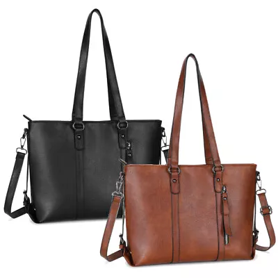 Women Tote Shoulder Bag Large Soft Leather Crossbody Designer Shopper Handbag • £11.99