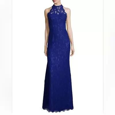 Nicole Miller L Halter Lace Mermaid Gown Size 4 • $60