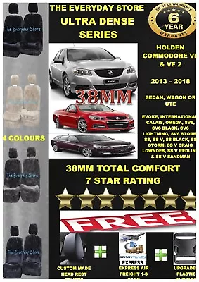 Ultra Dense Sheepskin Car Seat Covers Holden Commodore VF 13-18 Pr AbagSafe 38MM • $299