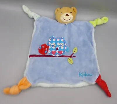 Kaloo Bear Teddy Baby Comforter Blankie Blanket Soother Blue Good Night Owl • £14.99