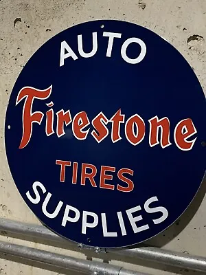 Vintage Style Firestone Tires Auto Supplies Service  Heavy Steel Quality Sign • $55