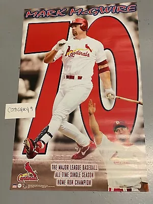 Vintage 1998 Mark McGwire St. Louis Cardinals Poster 23x35 Inches (Unused) • $8.99