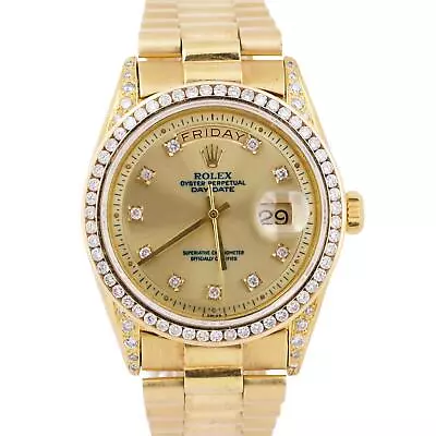 VINTAGE 1979 Rolex Day-Date President CHAMPAGNE DIAMOND 36mm 18K Gold 1803 Watch • $11993.11