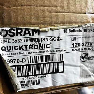 Osram Qhe3x32t8/unv-isn-sc Fluorescent Ballast 3-lamp 32w T8 120/277v • $11.92
