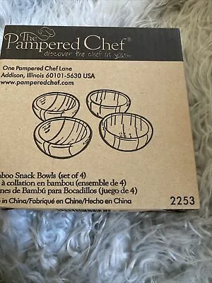 Pampered Chef Bamboo Snack Bowls Set Of 4 NIB #2253 • $19.90