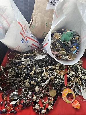 Vintage 15+Pounds Of Junk Jewelry Lot - Mixed Assortment 4 Scrap Or Wear  • $24.99