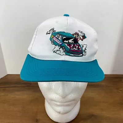 Vintage 1994 Taz Nascar Teal Racing Snapback Hat Cap Youth Looney Tunes FLAW • $12.99