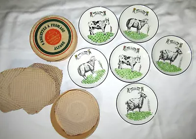 £43.07 • Buy Vtg Gien France Fromage Goat Cow 7.5  Dessert/ Cheese Plates Set Of 6 Alpage