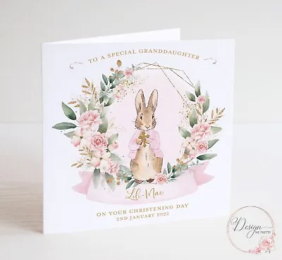 PERSONALISED PETER RABBIT Christening Card - Daughter Granddaughter  • £3.20